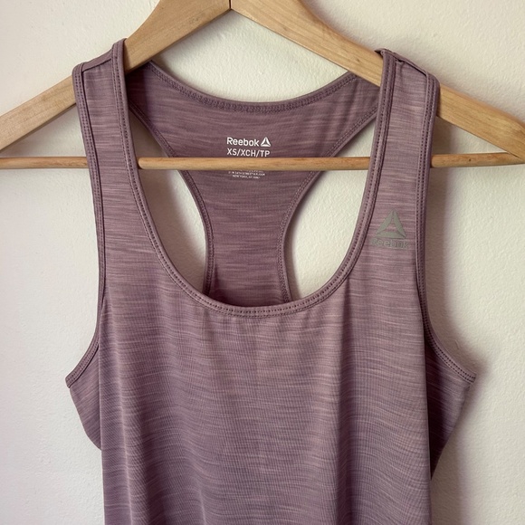 Reebok Racer Back Workout Tank Heathered Mauve -XS - Picture 3 of 8